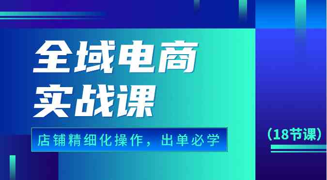 全域电商实战课，个人店铺精细化操作流程，出单必学内容（18节课）-蓝天项目网