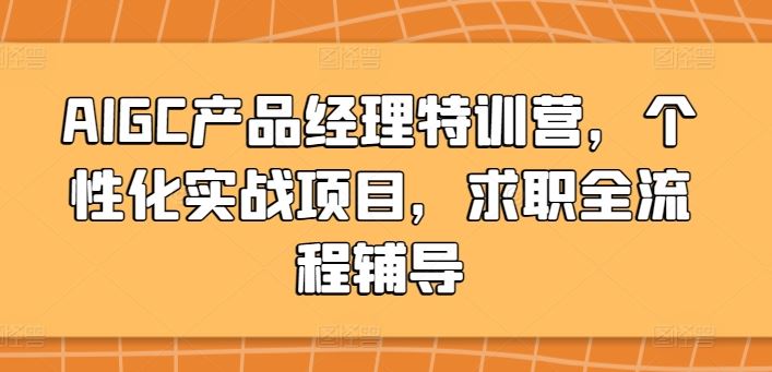 AIGC产品经理特训营，个性化实战项目，求职全流程辅导-蓝天项目网