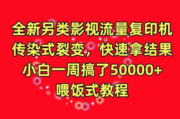 全新另类影视流量复印机，传染式裂变，快速拿结果，小白一周搞了50000+，喂饭式教程【揭秘】-蓝天项目网