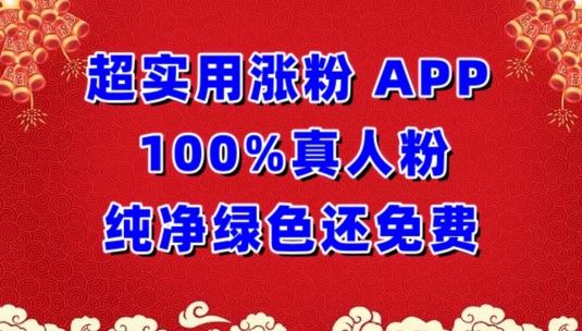 超实用涨粉，APP100%真人粉纯净绿色还免费，不再为涨粉犯愁【揭秘】-蓝天项目网