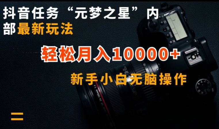 抖音任务“元梦之星”内部最新玩法，新手小白无脑操作，轻松月入10000+【揭秘】-蓝天项目网