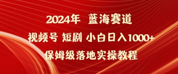 2024年视频号短剧新玩法小白日入1000+保姆级落地实操教程【揭秘】-蓝天项目网