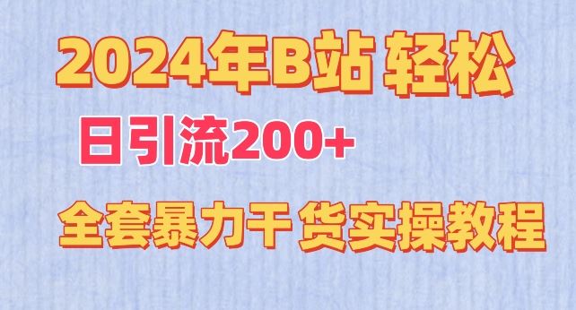 2024年B站轻松日引流200+的全套暴力干货实操教程【揭秘】-蓝天项目网