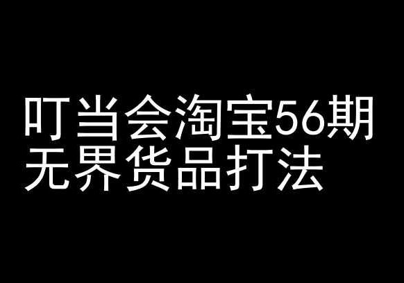 叮当会淘宝56期：无界货品打法-淘宝开店教程-蓝天项目网