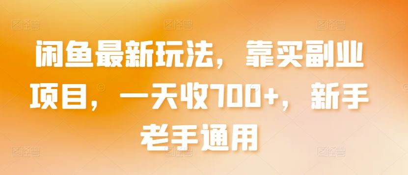 闲鱼最新玩法，靠买副业项目，一天收700+，新手老手通用【揭秘】-蓝天项目网