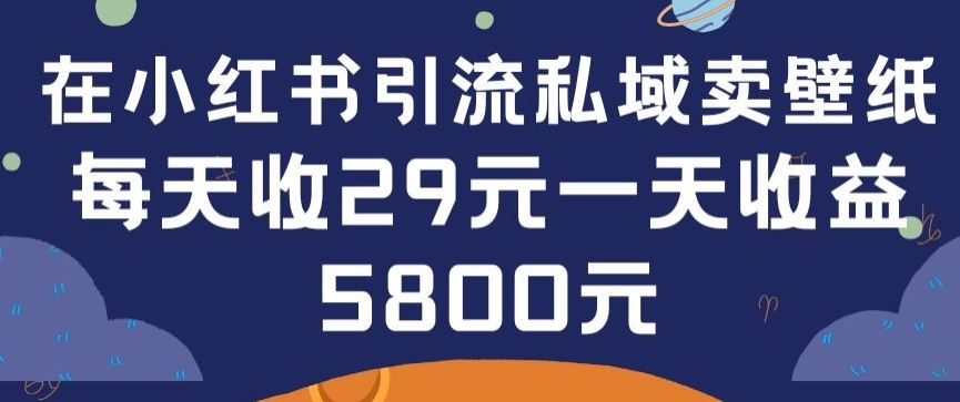 在小红书引流私域卖壁纸每张29元单日最高卖出200张(0-1搭建教程)【揭秘】-蓝天项目网