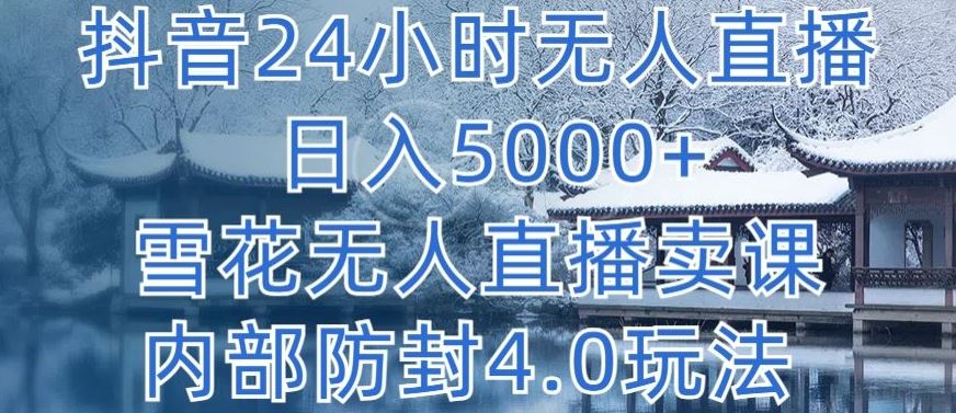 抖音24小时无人直播 日入5000+，雪花无人直播卖课，内部防封4.0玩法【揭秘】-蓝天项目网