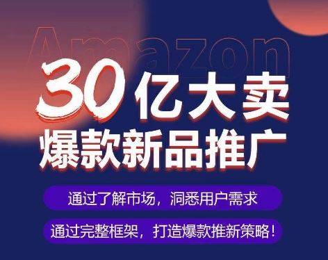 亚马逊·30亿大卖爆款新品推广，可复制、全程案例实操的爆款推新SOP-蓝天项目网