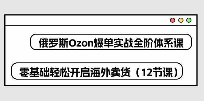 俄罗斯Ozon爆单实战全阶体系课，零基础轻松开启海外卖货（12节课）-蓝天项目网