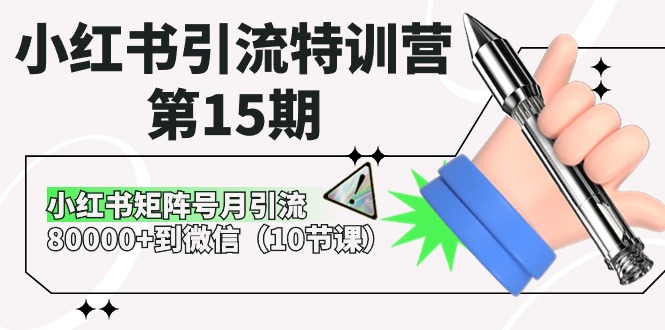 小红书引流特训营第15期，小红书矩阵号月引流80000+到微信（10节课）-蓝天项目网