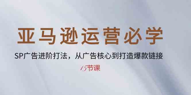 亚马逊运营必学： SP广告进阶打法，从广告核心到打造爆款链接（15节课）-蓝天项目网