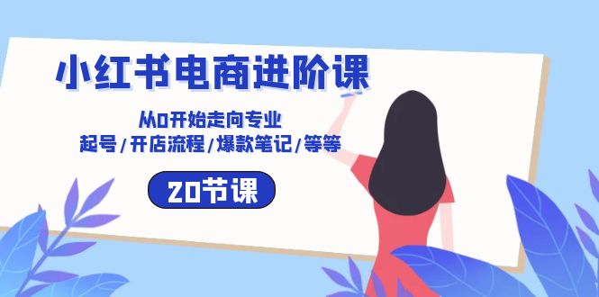 小红书电商进阶课：从0开始走向专业 起号/开店流程/爆款笔记/等等（20节）-蓝天项目网