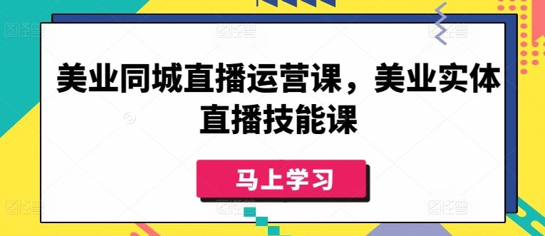 美业同城直播运营课，美业实体直播技能课-蓝天项目网