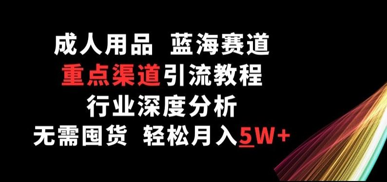 成人用品，蓝海赛道，重点渠道引流教程，行业深度分析，无需囤货，轻松月入5W+【揭秘】-蓝天项目网