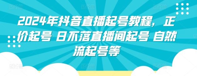 2024年抖音直播起号教程，正价起号 日不落直播间起号 自然流起号等-蓝天项目网