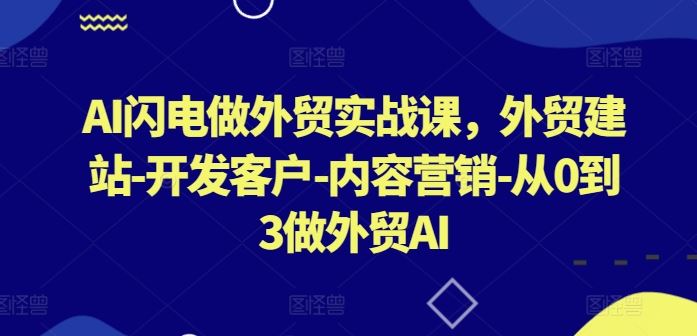 AI闪电做外贸实战课，​外贸建站-开发客户-内容营销-从0到3做外贸AI-蓝天项目网