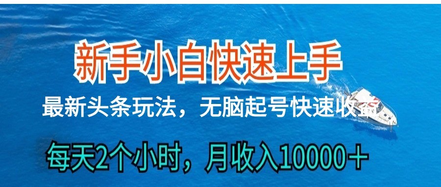 2024头条最新ai搬砖，每天肉眼可见的收益，日入300＋-蓝天项目网