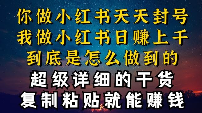 都知道小红书能引流私域变现，可为什么我能一天引流几十人变现上千，但你却频频封号违规被限流【揭秘】-蓝天项目网