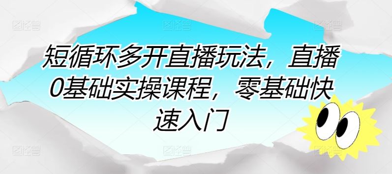 短循环多开直播玩法，直播0基础实操课程，零基础快速入门-蓝天项目网