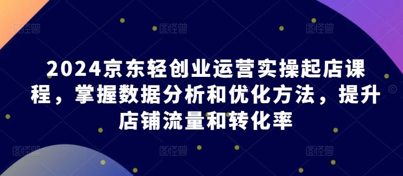 2024京东轻创业运营实操起店课程，掌握数据分析和优化方法，提升店铺流量和转化率-蓝天项目网