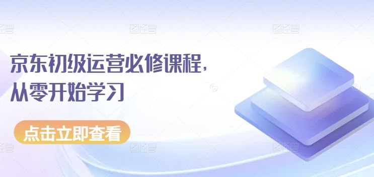 京东初级运营必修课程，从零开始学习-蓝天项目网