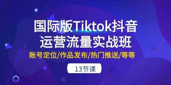 国际版Tiktok抖音运营流量实战班：账号定位/作品发布/热门推送/等等（13节）-蓝天项目网