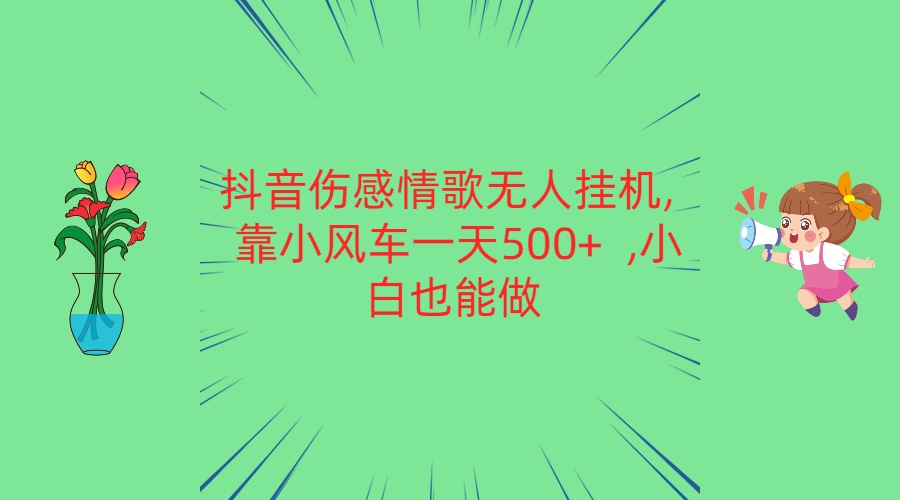 抖音伤感情歌无人挂机 靠小风车一天500+  小白也能做-蓝天项目网