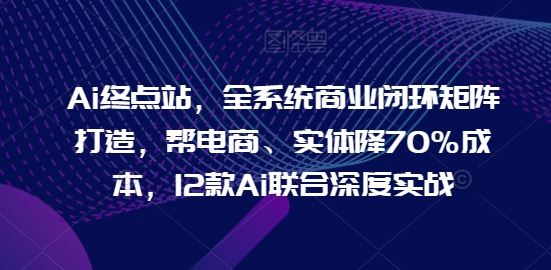 Ai终点站，全系统商业闭环矩阵打造，帮电商、实体降70%成本，12款Ai联合深度实战-蓝天项目网