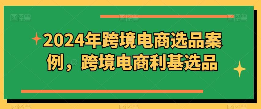 2024年跨境电商选品案例，跨境电商利基选品-蓝天项目网