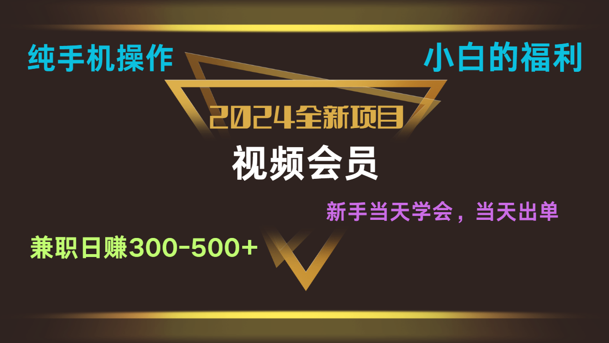 影视会员兼职日入500-800，纯手机操作当天上手当天出单 小白福利-蓝天项目网