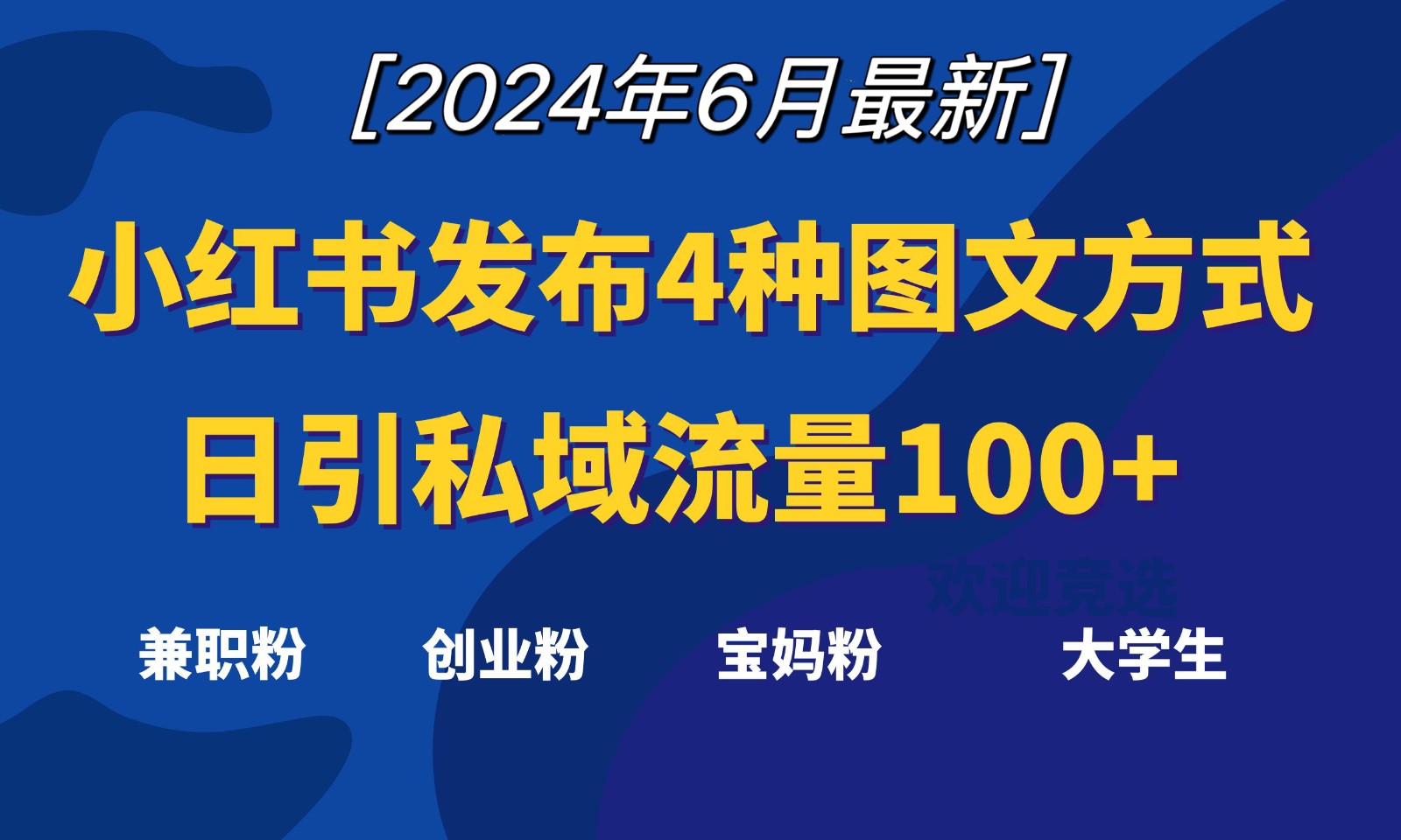 小红书发布这4种图文，就能日引私域流量100+-蓝天项目网