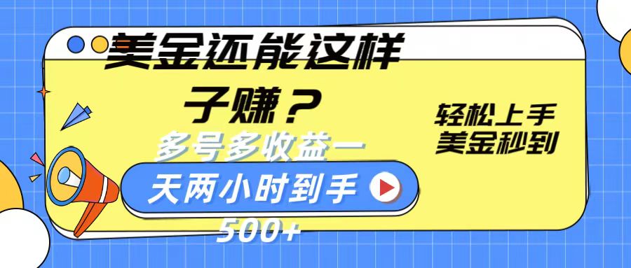 美金还能这样子赚？轻松上手，美金秒到账 多号多收益，一天 两小时，到手500+-蓝天项目网