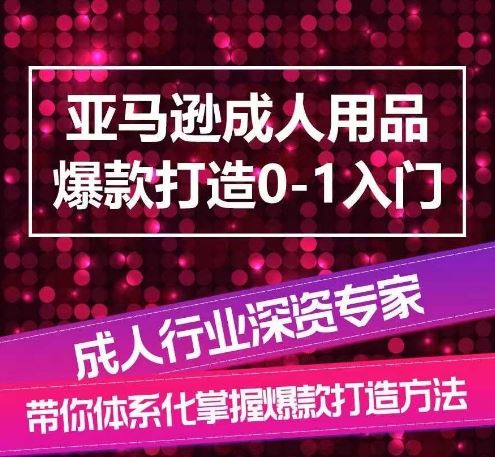 亚马逊成人用品爆款打造0-1入门，系统化讲解亚马逊成人用品爆款打造的流程-蓝天项目网