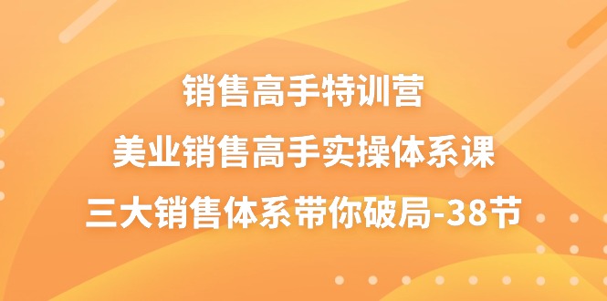 销售高手特训营，美业销售高手实操体系课，三大销售体系带你破局（38节）-蓝天项目网