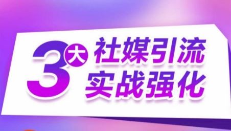 3大社媒引流实战强化，多渠道站外引流，高效精准获客，订单销售额翻倍增长-蓝天项目网