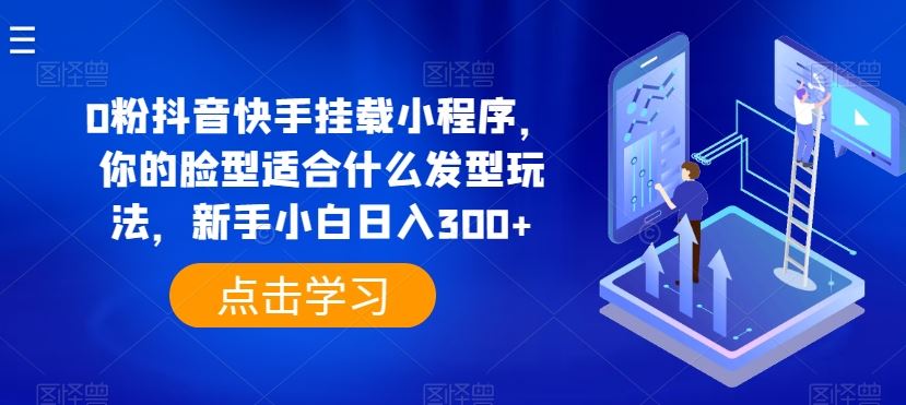 0粉抖音快手挂载小程序，你的脸型适合什么发型玩法，新手小白日入300+【揭秘】-蓝天项目网