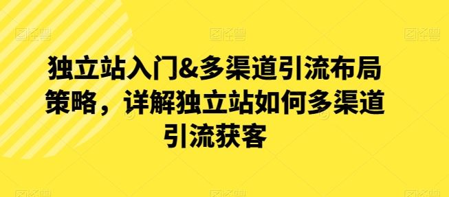 独立站入门&多渠道引流布局策略，详解独立站如何多渠道引流获客-蓝天项目网