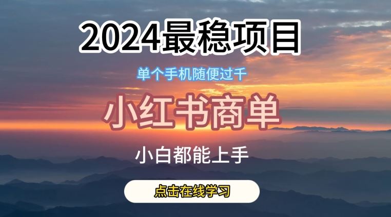 2024最稳蓝海项目，小红书商单项目，没有之一【揭秘】-蓝天项目网