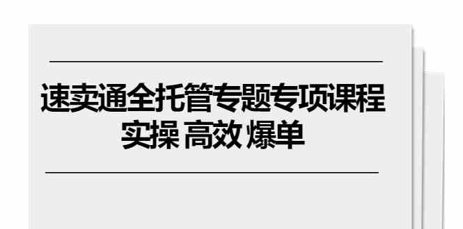 速卖通全托管专题专项课程，实操 高效 爆单（11节课）-蓝天项目网