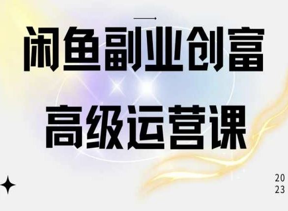 闲鱼电商运营高级课程，一部手机学会闲鱼开店赚钱-蓝天项目网