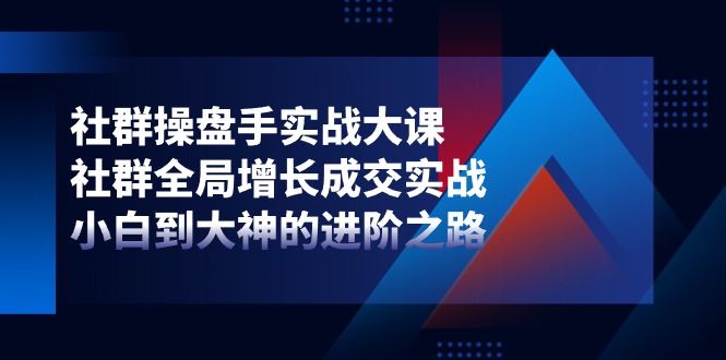 社群操盘手实战大课：社群全局增长成交实战，小白到大神的进阶之路-蓝天项目网