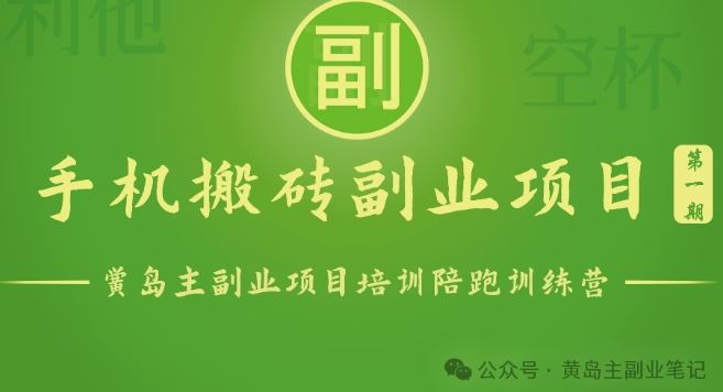 手机搬砖小副业项目训练营1.0，实测1小时收益50+，一部手机轻松日入100+-蓝天项目网