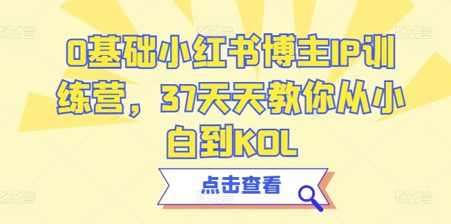 0基础小红书博主IP训练营，37天天教你从小白到KOL-蓝天项目网