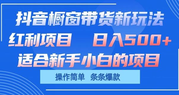 抖音橱窗带货新玩法，单日收益几张，操作简单，条条爆款【揭秘】-蓝天项目网