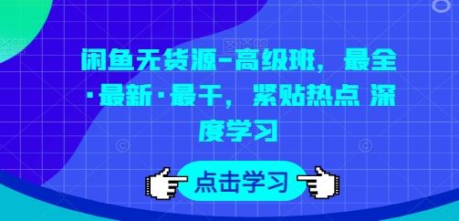 闲鱼无货源-高级班，最全·最新·最干，紧贴热点 深度学习-蓝天项目网