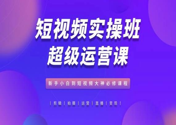 短视频实操班超级运营课，新手小白到短视频大神必修课程-蓝天项目网