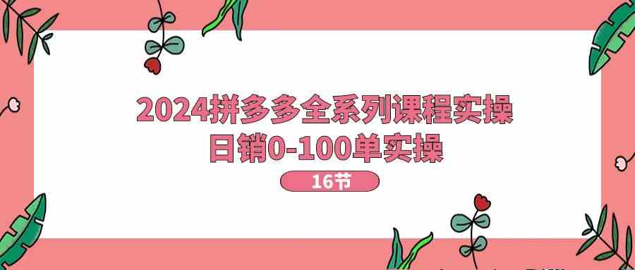 2024拼多多全系列课程实操，日销0-100单实操【16节课】-蓝天项目网