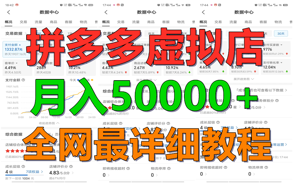 拼多多虚拟电商训练营月入50000+你也行，暴利稳定长久，副业首选-蓝天项目网