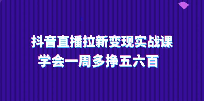 抖音直播拉新变现实操课，学会一周多挣五六百（15节课）-蓝天项目网