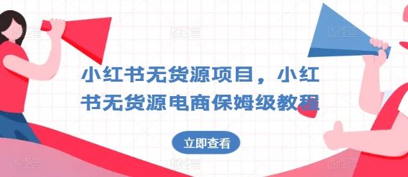 小红书无货源项目，小红书无货源电商保姆级教程【揭秘】-蓝天项目网